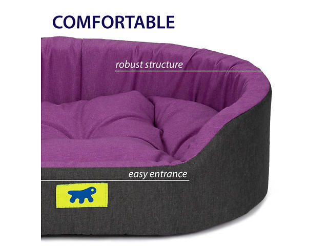 Лежак - ліжко для собак і кошек Ferplast Dandy C Colour (Ферпласт Денди С Колор) 80 x 55 x h 20 cm - 80, Фіолетовий - Фото 7
