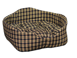 Лежак (лежанка) для котів і собак Мур-Мяу 'Елегант-2' Коричневий в клітинку