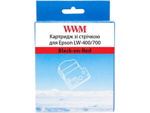 Стрічка для принтера етикеток WWM для Epson LW-400/700 18mm х 8m Black-on-Red (WWM-SC18R)