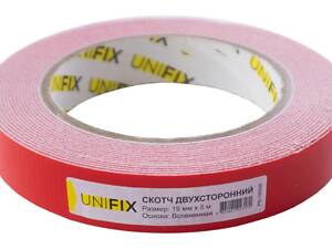 Лента двухсторонняя Unifix 19 мм x 5 м вспененная белая (PN-1905W)