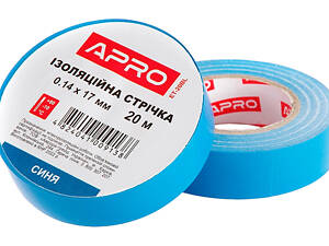 Стрічка ізоляційна Apro — 10 м x 17 x 0,14 мм синя 10 шт.