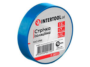 Стрічка ізоляційна Intertool 15 м синя (IT-0015) (10 шт.)