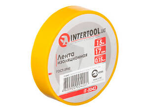 Стрічка ізоляційна Intertool — 15 м x 17 x 0,15 мм жовта 10 шт.
