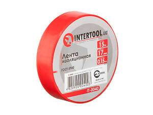 Стрічка ізоляційна Intertool 15 м x 17 x 0.15 мм червона (IT-0040) (10 шт.)