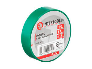 Стрічка ізоляційна Intertool 15 м x 17 x 0.15 мм зелена (IT-0041) (10 шт.)