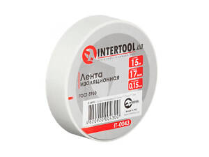 Стрічка ізоляційна Intertool 15 м x 17 x 0.15 мм біла (IT-0043) (10 шт.)