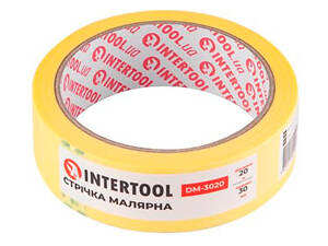 Стрічка малярська Intertool 30 мм х 20 м жовта (DM-3020) (8 шт.)