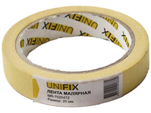 Лента малярная Unifix - 20 мм x 40 м желтая 5 шт.
