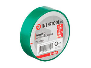 Стрічка ізоляційна Intertool 10 м x 17 x 0.15 мм зелена (IT-0031) (10 шт.)