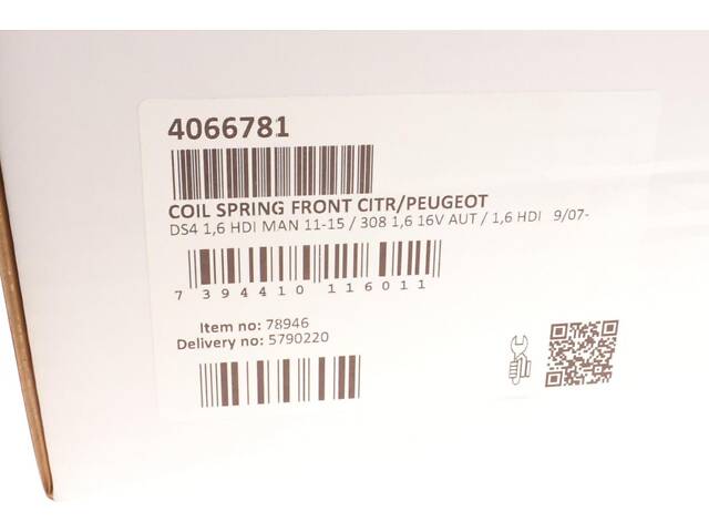 LESJOFORS 4066781 Пружина (передняя) Peugeot 308 1.6 16V АКПП/1.6HDi 07-14/Citroen C4 1.6HDi 09- (накл.зад.ч/унив.) - Фото 4