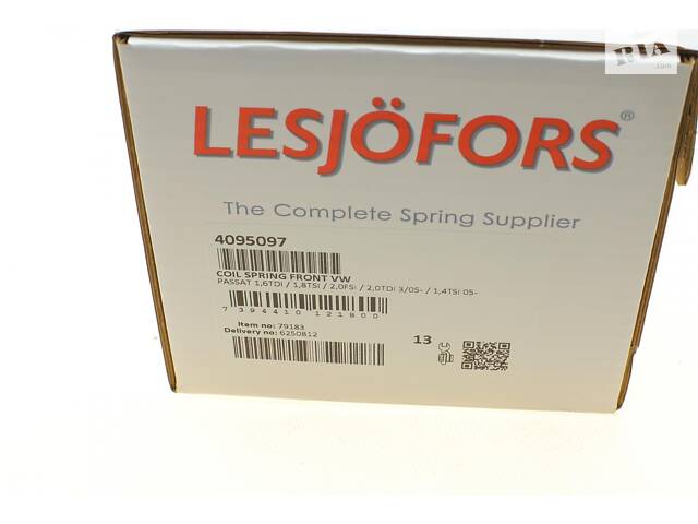 LESJOFORS 4095097 Пружина (передняя) VW Passat B6/B7 1.4TSI/1.8TSI/1.6TDI/2.0FSI/TDI 05-14 (седан/универсал) (спорт ход.ч.) - Фото 6