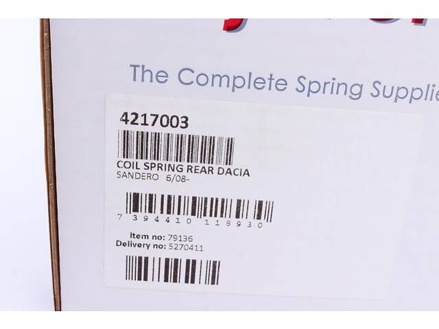 LESJOFORS 4217003 Пружина (задняя) Dacia Logan 1.6 16V Flexifuel 10- (седан)/Sandero 1.2/1.4/1.5dCi/1.6 08- (накл.з.ч) - Фото 6
