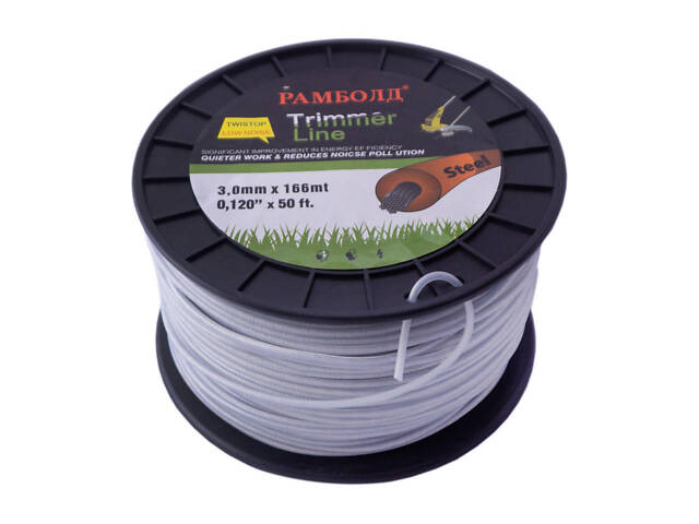 Волосінь для трі ммера Рамболд 3.0 мм x 166 м трос (SE 3*166) - Фото 1