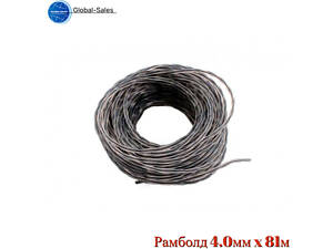 Леска для триммера Рамболд 4.0мм x 81м квадрат крученый бело-черный (WB 4*81)