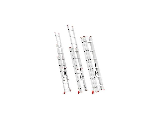 Лестница 3-х раскладная Intertool - 3407 мм х 3x6 ступеней - Фото 3