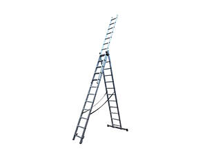 Лестница алюминиевая трёхсекционная GTM KMEKME312 3x12 ступенек 3.26-8.12м (39949)