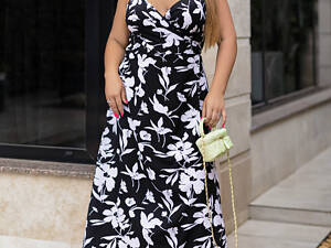 Літня довга сукня на запах 'Rita' | Батал