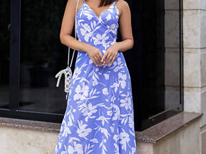 Літня довга сукня на запах 'Rita' | Норма і батал Ліловий, 54-56