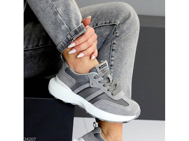 Летние кроссовки серые натур замш, кроссовки Rih 36,37,40р код 24207 - Фото 10