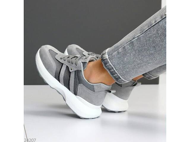 Летние кроссовки серые натур замш, кроссовки Rih 36,37,40р код 24207 - Фото 2