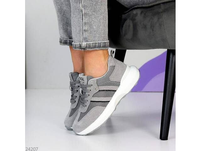 Летние кроссовки серые натур замш, кроссовки Rih 36,37,40р код 24207 - Фото 3