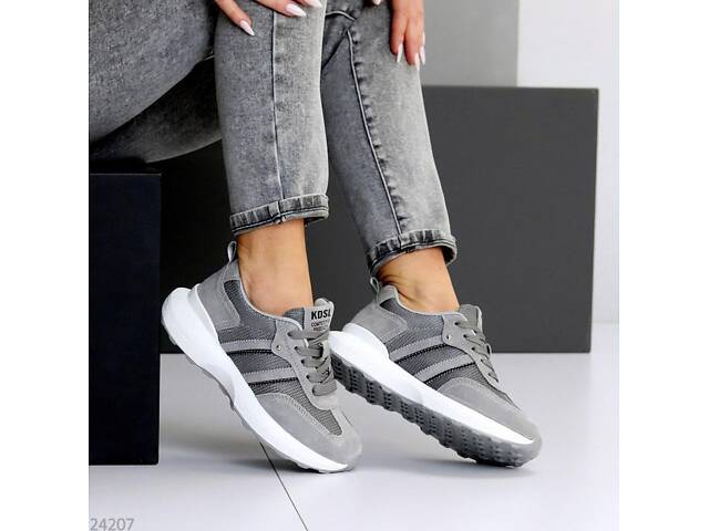 Летние кроссовки серые натур замш, кроссовки Rih 36,37,40р код 24207 - Фото 4
