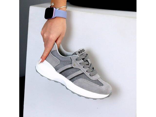 Летние кроссовки серые натур замш, кроссовки Rih 36,37,40р код 24207 - Фото 9