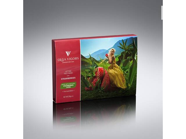 Ліфтингова маска для обличчя Полуниця Vigor 4 шт. - Фото 1