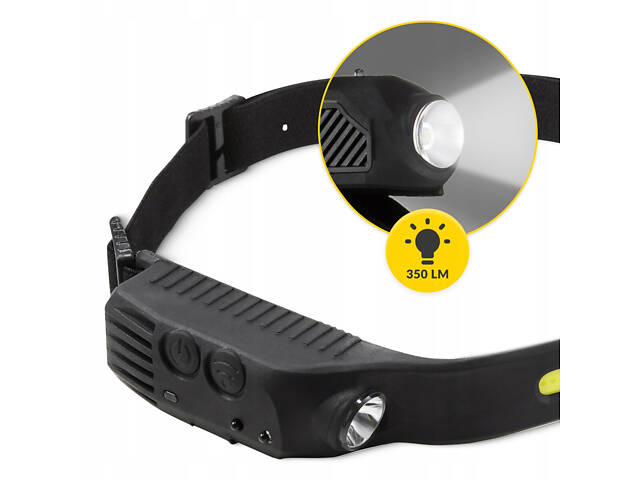 Ліхтар налобний Mountain Goat LED 350 lm акумуляторний, з бічним світлом Black (P-5907739318305) - Фото 4