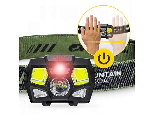 Ліхтар налобний Mountain Goat LED 350 lm акумуляторний, з регулюванням нахилу Black (P-5907739318312) - Фото 3