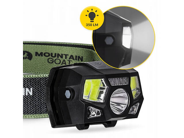 Ліхтар налобний Mountain Goat LED 350 lm акумуляторний, з регулюванням нахилу Black (P-5907739318312) - Фото 5