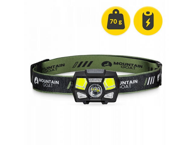 Ліхтар налобний Mountain Goat LED 350 lm акумуляторний, з регулюванням нахилу Black (P-5907739318312) - Фото 8