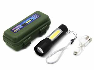 Ліхтарик кишеньковий алюмінієвий + Zoom(200м) + Акумулятор + Кабель для заряджання + Кейс для зберігання