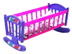 Ліжечко з постіллю, малинова