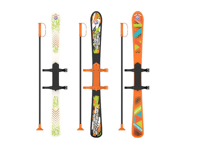 Лижі дитячі 90см з палицями 9260 ТЕХНОК - Фото 1