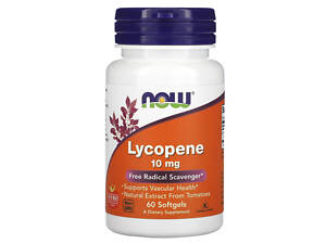 Лікопен NOW Lycopene, 10 mg, 60 Softgels