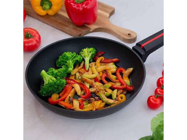 Лита антипригарна сковорода Magio MG-1170 24 см, для індукційної плити, сковорода з індукційним дном - Фото 5