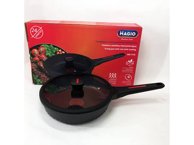 Лита антипригарна сковорода Magio MG-1170 24 см, для індукційної плити, сковорода з індукційним дном - Фото 11