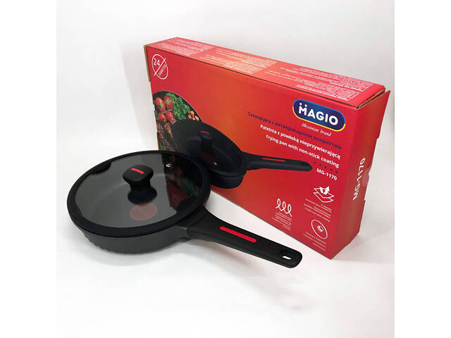 Лита антипригарна сковорода Magio MG-1170 24 см, для індукційної плити, сковорода з індукційним дном - Фото 13