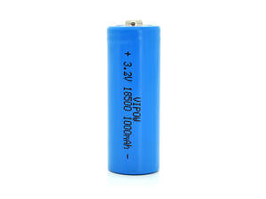 Литий-железо-фосфатный аккумулятор 18500 Lifepo4 Vipow IFR18500 TipTop, 1000mAh, 3.2V, Blue Q50/500