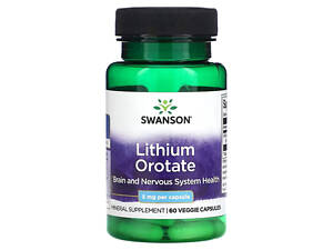 Літій Swanson Lithium Orotate 5 мг 60 капсул