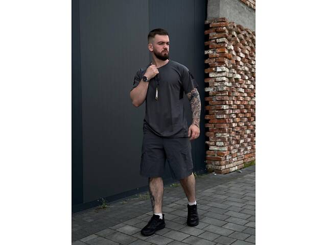 Летний Серый комплект Шорты +Футболка Neylon Balance Yinren GEN 2 - Фото 4