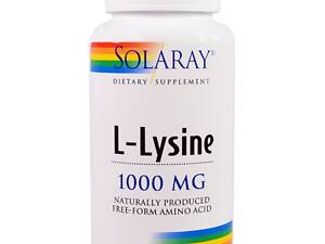 Лизин 1000 Мг, L-Lysine, Solaray, 90 Таблеток