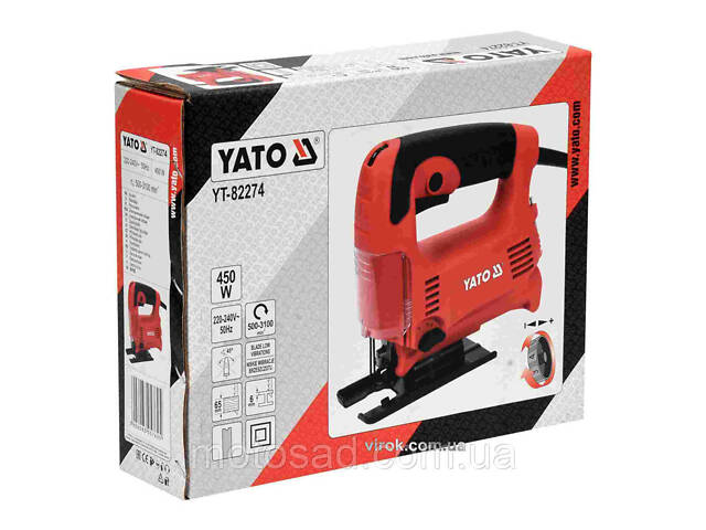 ЛОБЗИК ЕЛЕКТРИЧНИЙ 450 ВТ ТИПУ U маловібраційний YATO YT-82274 , глибина різу метал/дерево- 6/65 мм - Фото 6