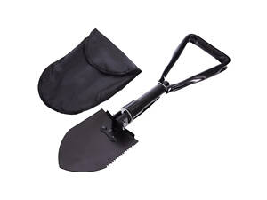 Лопата туристична багатофункціональна Shovel 009, міні лопата для кемпінгу, саперна. Колір: чорний