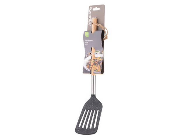 Лопатка кухонная Ardesto Midori, 34.8см, нейлон, дерево, нержавіюча сталь, чорний (AR1302BP) - Фото 4