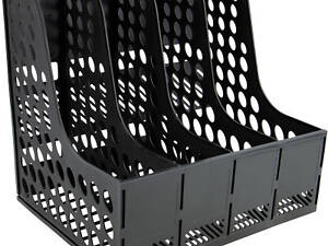 Лоток для паперу Axent вертикальний на 4 відділення збірний чорний (4042-01-A)