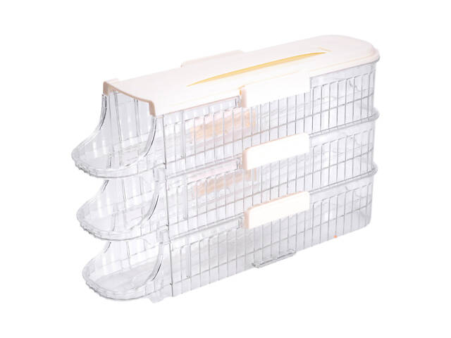 Лоток для яєць у холодильник на 3 яруси 32х10х18.5 см Бежевий HP-27-15 - Фото 1