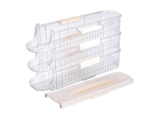 Лоток для яєць у холодильник на 3 яруси 32х10х18.5 см Бежевий HP-27-15 - Фото 8