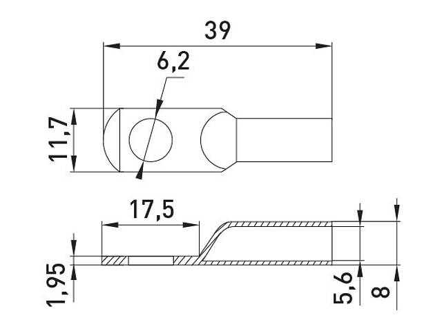 Лужений наконечник 10мм.кв М6 (1 шт.) [s077002] e.end.stand.jg.10 E.NEXT - Фото 3